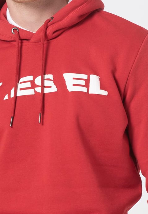 Sudadera con capucha para hombre Diesel S Agnes BRO en rojo - Image 4