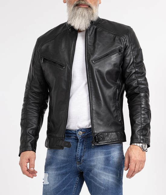 Rock Creek Lederjacke Schwarz
