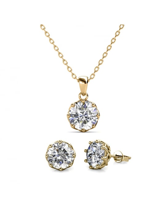Conjunto Lily - Oro y Cristal - Image 1