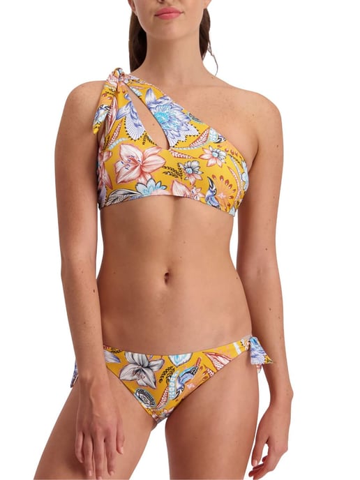 Sunshine Bloom Tie Shoulder Bikini Top Golden
