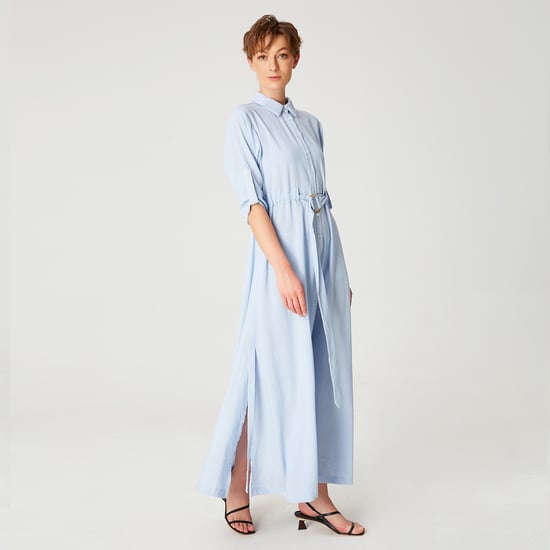 Long minimalist shirt dress - Image 2
