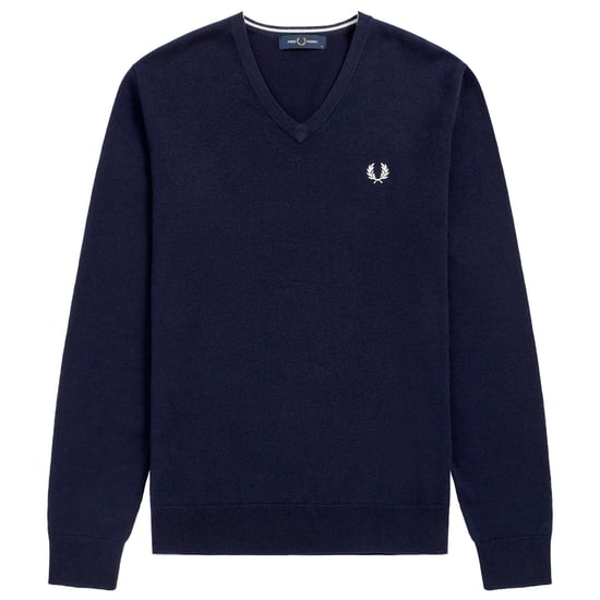 Fredperry Fp Classic V Neck Jumper Blue Sweater