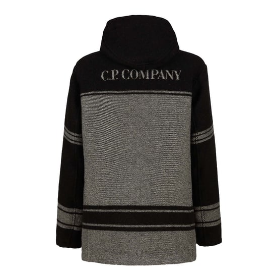 Men's C.P. Company Lens Padded Parka Jacket in Black-Grey