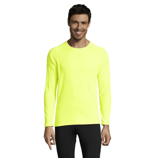 SOLS Mens Long-Sleeved Sports T-Shirt (Neon Yellow) - Image 1