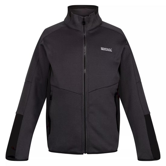 Regatta Childrens/Kids Highton III Full Zip Fleece Jacket (Dark Grey/Black) - Image 1