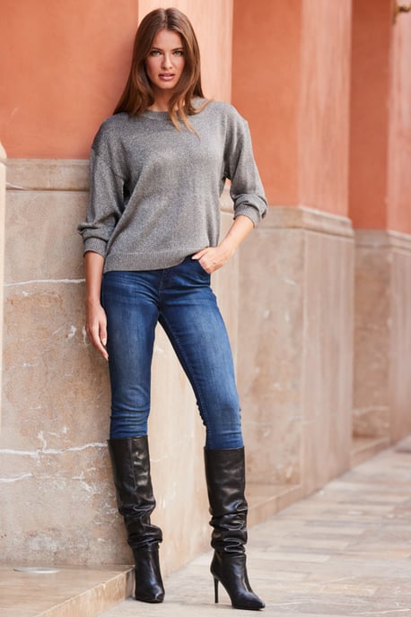 Silver Metallic Knit Jumper