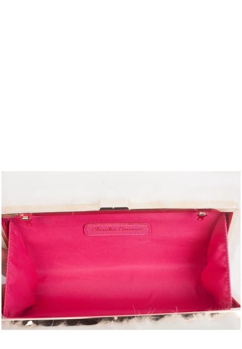 Faux Fur Clutch Bag & Chain