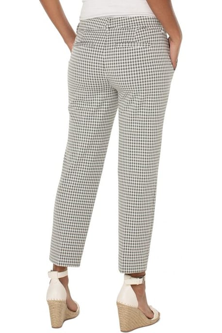 Kelsey Trouser Slit Sage / White Gingham