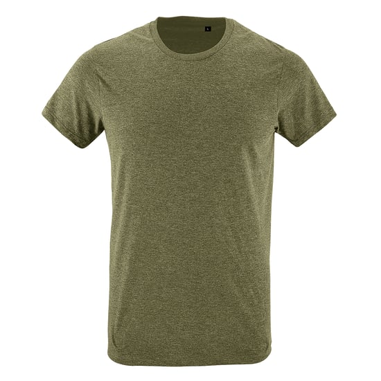 SOLS Mens Regent Slim Fit Short Sleeve T-Shirt (Heather Khaki) - Image 1