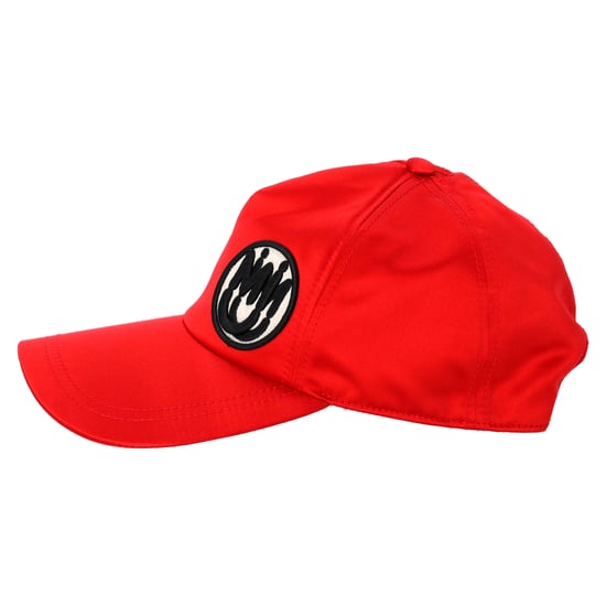 Miu Miu Logo Patch Baseball Cap in Red Canvas - Image 3