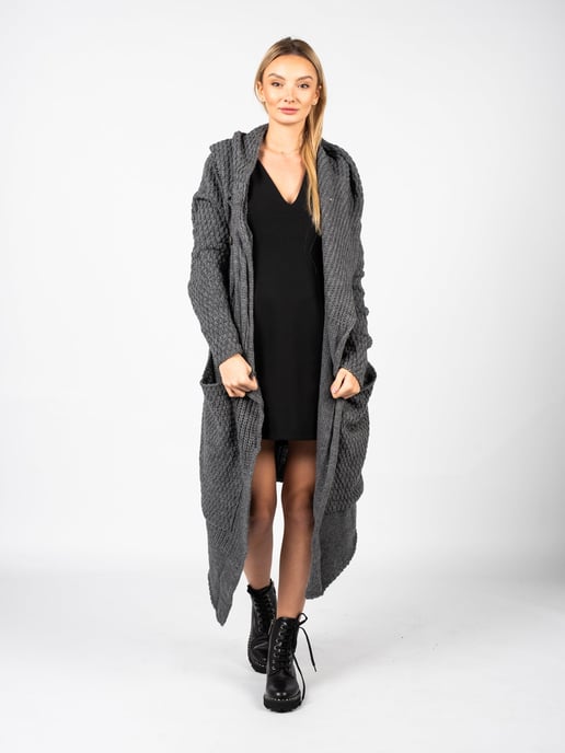 La Haine Iside Us Cárdigan Unisex-LM056 de mujer Gris - Image 3