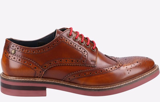 Base London Woburn Hi-Shine Brogue Leather Mens - Image 1