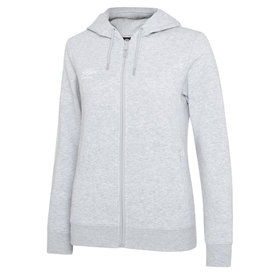 Umbro Womens/Ladies Club Leisure Full Zip Hoodie (Grey Marl/White) - Image 1
