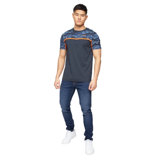 Crosshatch Mens Brightling Camo T-Shirt (Navy) - Image 3
