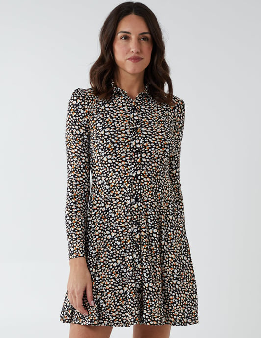 EVA - Button Up Collar Shirt Swing Dress - Image 2