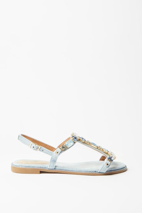 Filly Jewelled T Bar Flat Sandals