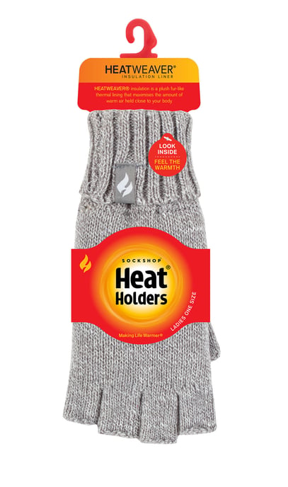 Guantes de punto sin dedos para mujer | CALENTADORES | Gris - Image 2