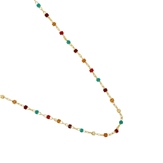 Luxenter Multicolour Hydrothermal Quartz necklace finished in 18K yellow gold - Nespo