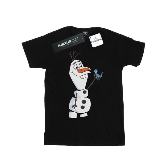 Disney Girls Frozen 2 Olaf And Salamander Cotton T-Shirt (Black) - Image 1