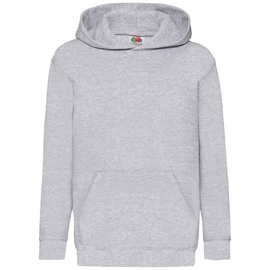 Fruit Of The Loom Kids Unisex Classic 80/20 Hoodie (Heather Grey) - Image 1