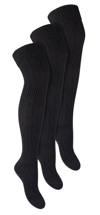 3 Pares de Calcetines de Lana Steven para Mujer - Negro - Image 1