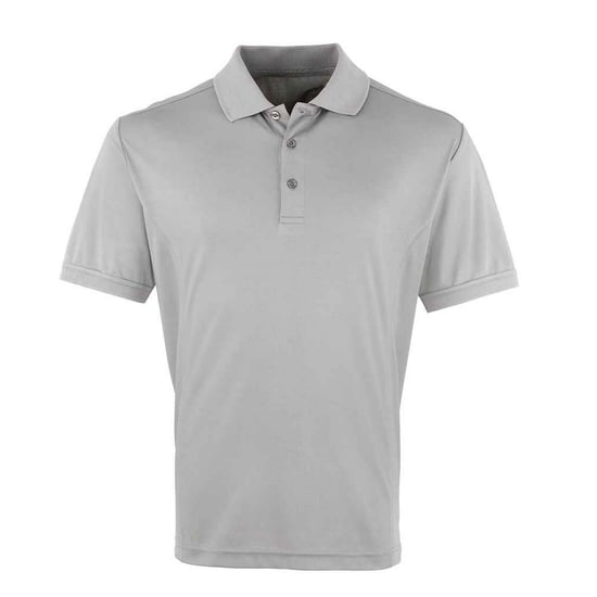 Premier Mens Coolchecker Pique Polo Shirt (Silver) - Image 1