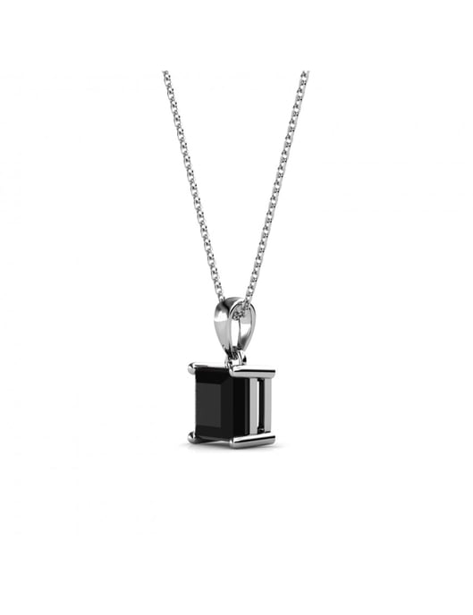 Colgantes cuadrados simples - Plata y negro - Image 3