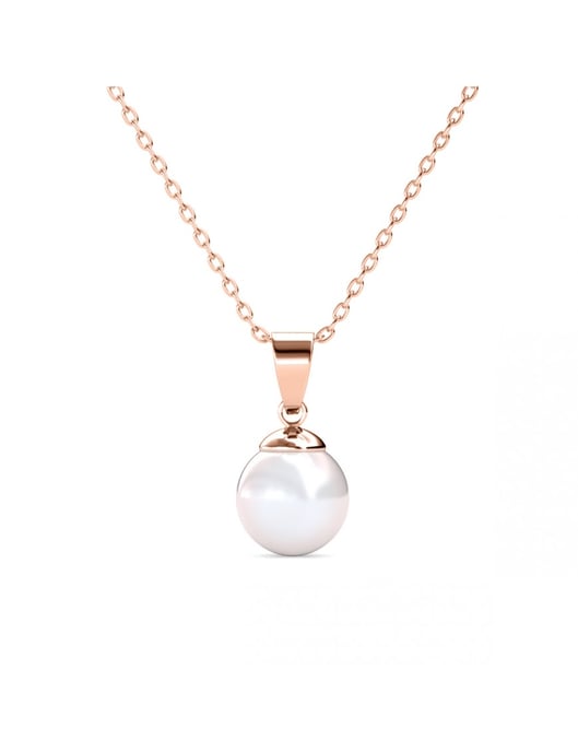 Colgantes de Perlas de Luna Llena - Oro Rosa y Cristal - Image 1