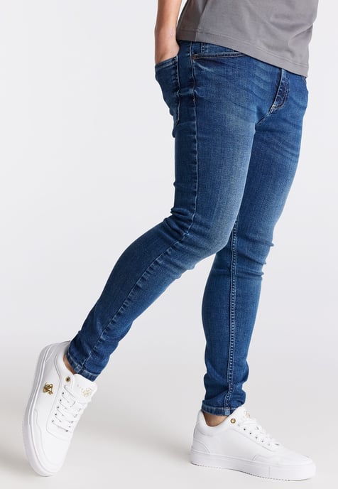 Boy's SikSilk Juniors Essentials Midstone Skinny Jeans in Blue