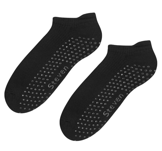 Calcetines Invisibles Antideslizantes para Damas para Yoga y Pilates | Steven | Calcetines de Algodón de Corte Bajo con Agarraderas - Negro - Image 2