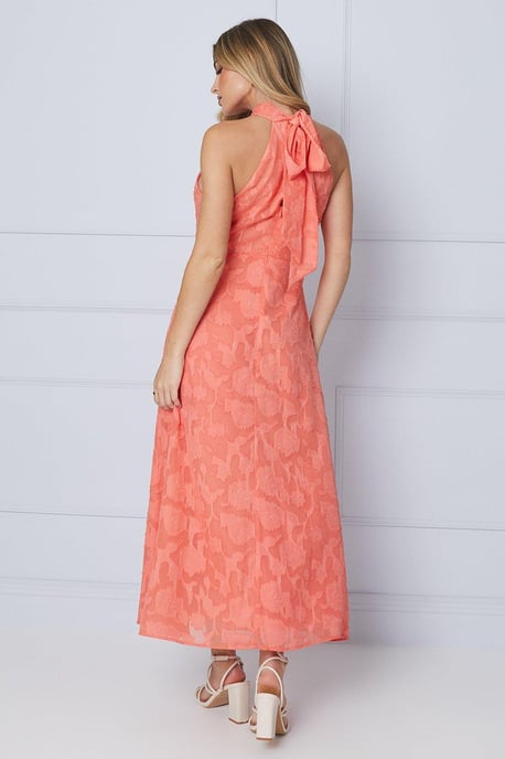 Jacquard Halterneck Maxi Dress