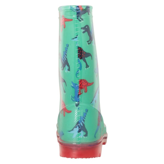 Mountain Warehouse Childrens/Kids Splash Dinosaur Light Up Wellington Boots (Green)