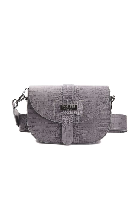 Bolso cruzado de piel gris Donatella para mujer Pompei - Image 1