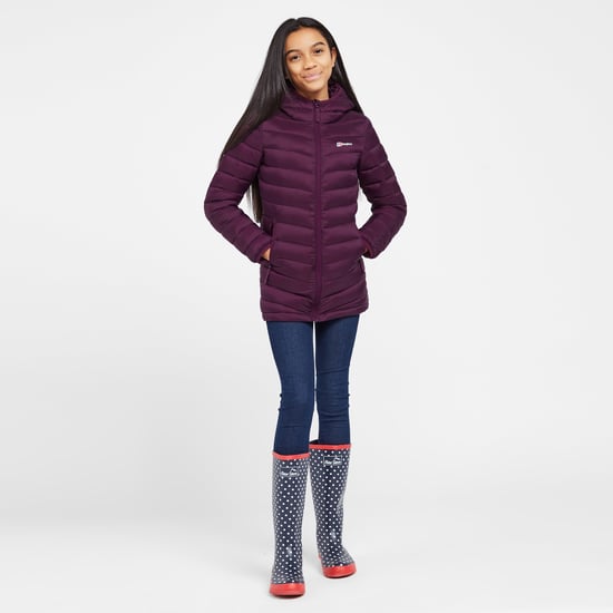 Berghaus Kids' Longline Kirkhale Baffle Jacket with Lightweight Insulation & Water Resistant Fabric, Winter Coat for Boys & Girls