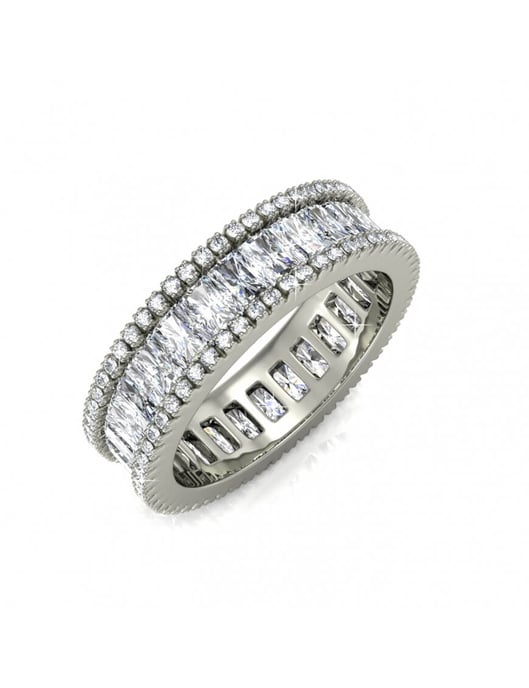 Anillo Glamour Lock - Plata y Cristal - Image 1