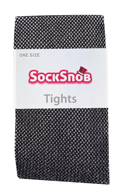 Medias de Red para Mujer con Purpurina | Snob Calcetines | Brillantes | Cintura Alta - Plata - Image 2