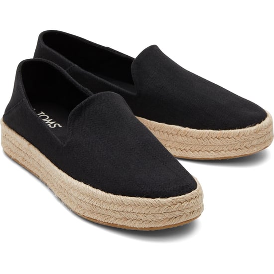 TOMS Carolina 100% Cotton Women's Black Espadrilles - Image 1