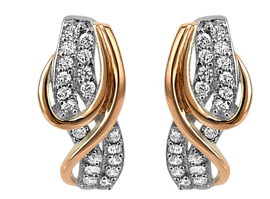 Orphelia 'Elsia ' Women's 925 Sterling Silver Set: Chain-Pendant + Earrings - Silver/Rose SET-7027 - Image 3
