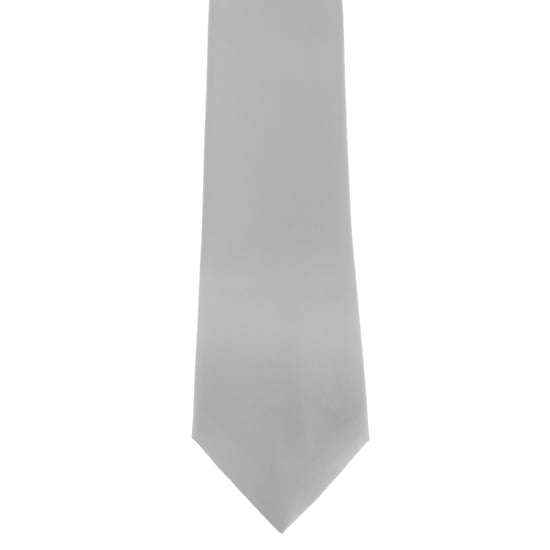 Premier Mens Plain Satin Tie (Narrow Blade) (Pack of 2) (Silver Grey) - Image 2