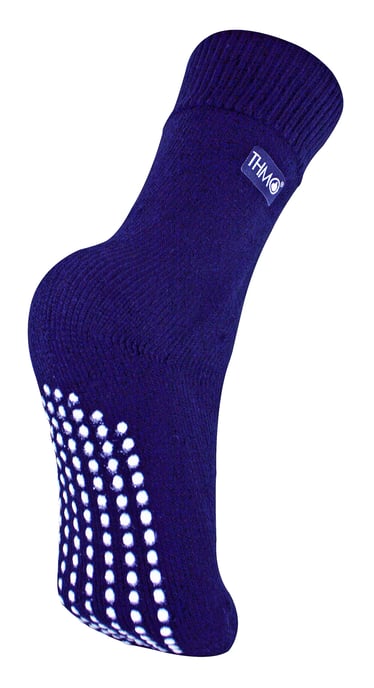 Calcetines de interior para niños con pinzas | THMO | Calcetines térmicos antideslizantes gruesos y cálidos - Azul marino - Image 1