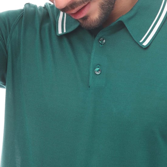 Men's Dolce And Gabbana Silk Polo Shirt in Green - Image 5