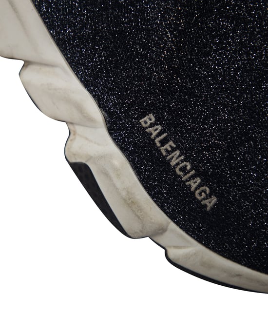 Balenciaga Glitter Speed Trainers in Black Viscose - Image 5