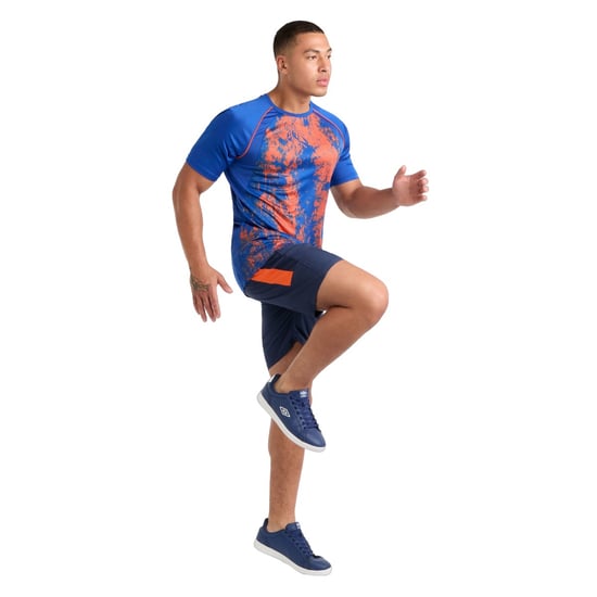 Umbro Mens Pro Elite Graphic Print Training Jersey (Deep Surf/Vermillion Orange)