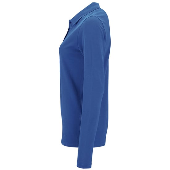 SOLS Womens/Ladies Perfect Long Sleeve Pique Polo Shirt (Royal Blue) - Image 3
