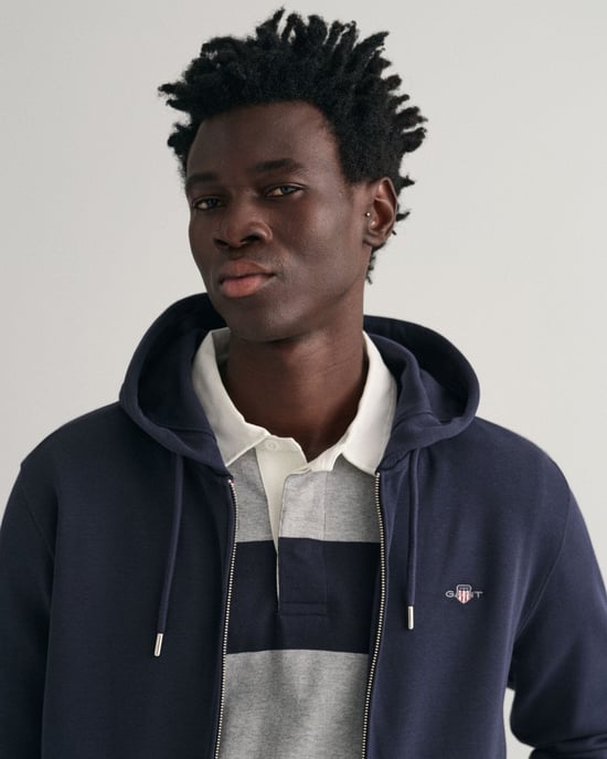 GANT Mens Regular Fit Shield Logo Full Zip Hoodie - Image 3