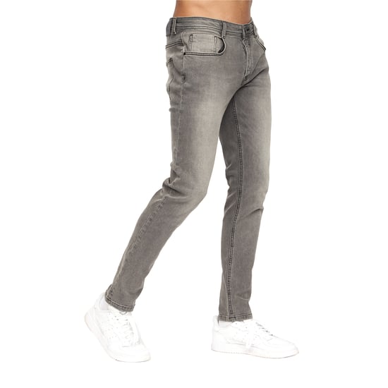 Crosshatch Mens Malcolm Slim Jeans (Light Grey Wash) - Image 4