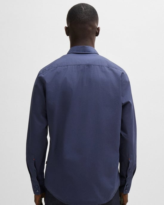 BOSS Orange Camisa de Hombre Relegant 6 de Corte Regular en Popelín de Algodón con Cuello Kent - Image 5