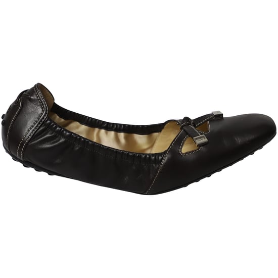 Tod's Bow Scrunch Ballet Flats in Black Leather - Image 1