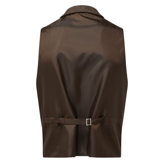 Premier Mens Herringbone Waistcoat (Brown Check) - Image 2