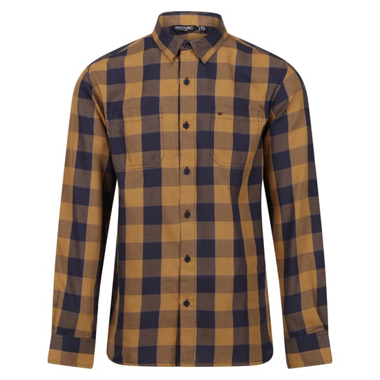 Regatta Mens Lance Checked Shirt (Navy/Umber)